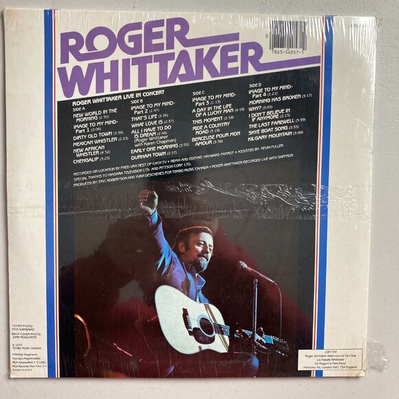 Roger Whittaker Live In Concert Vinyl Record Album LP New Factory Sealed Vintage - Picture 2 of 2
